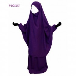 Jilbab 2 pièces - cape + serwal (Violet)